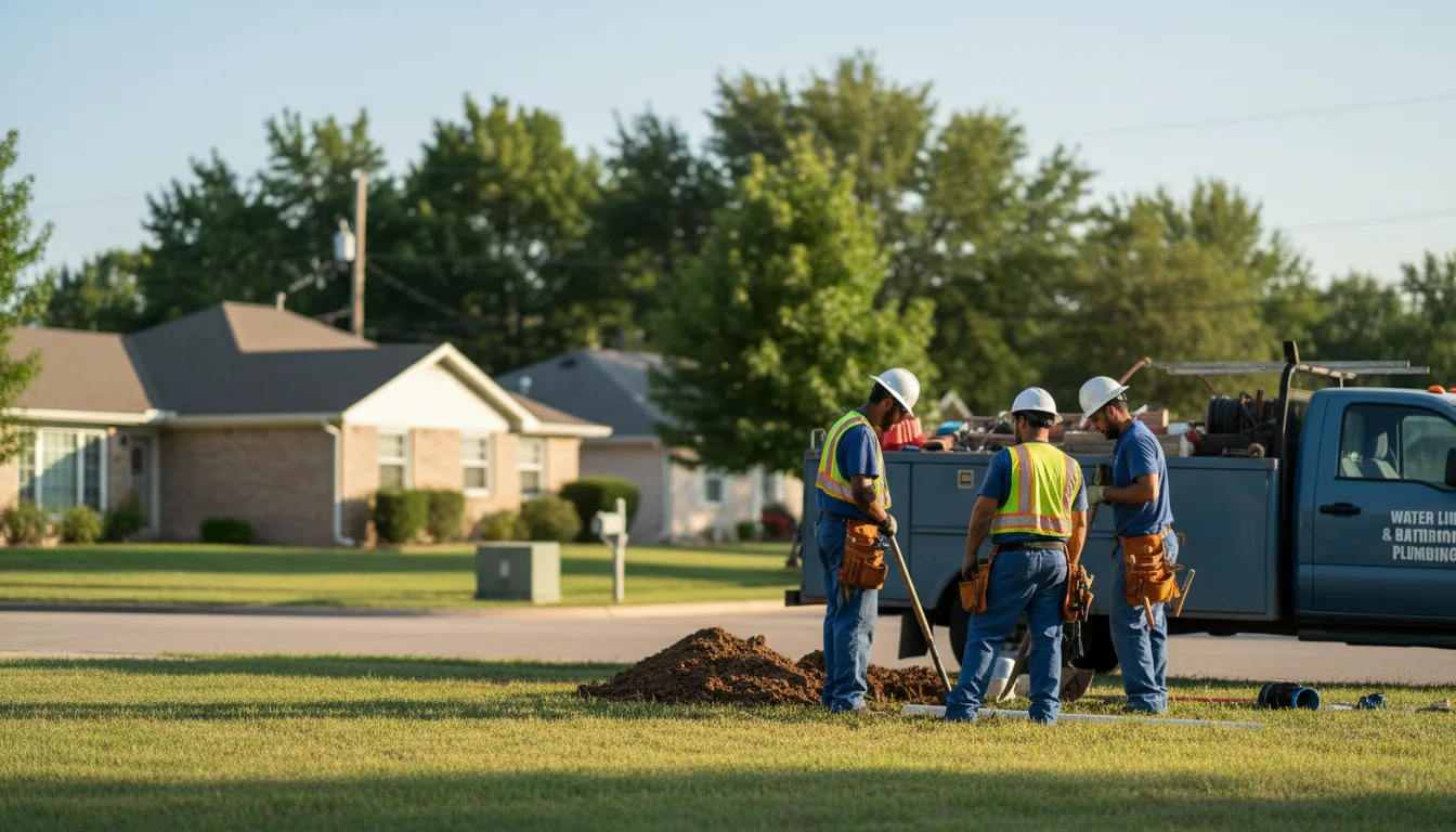 Residential water line and bathroom plumbing service in Blackwell, OK